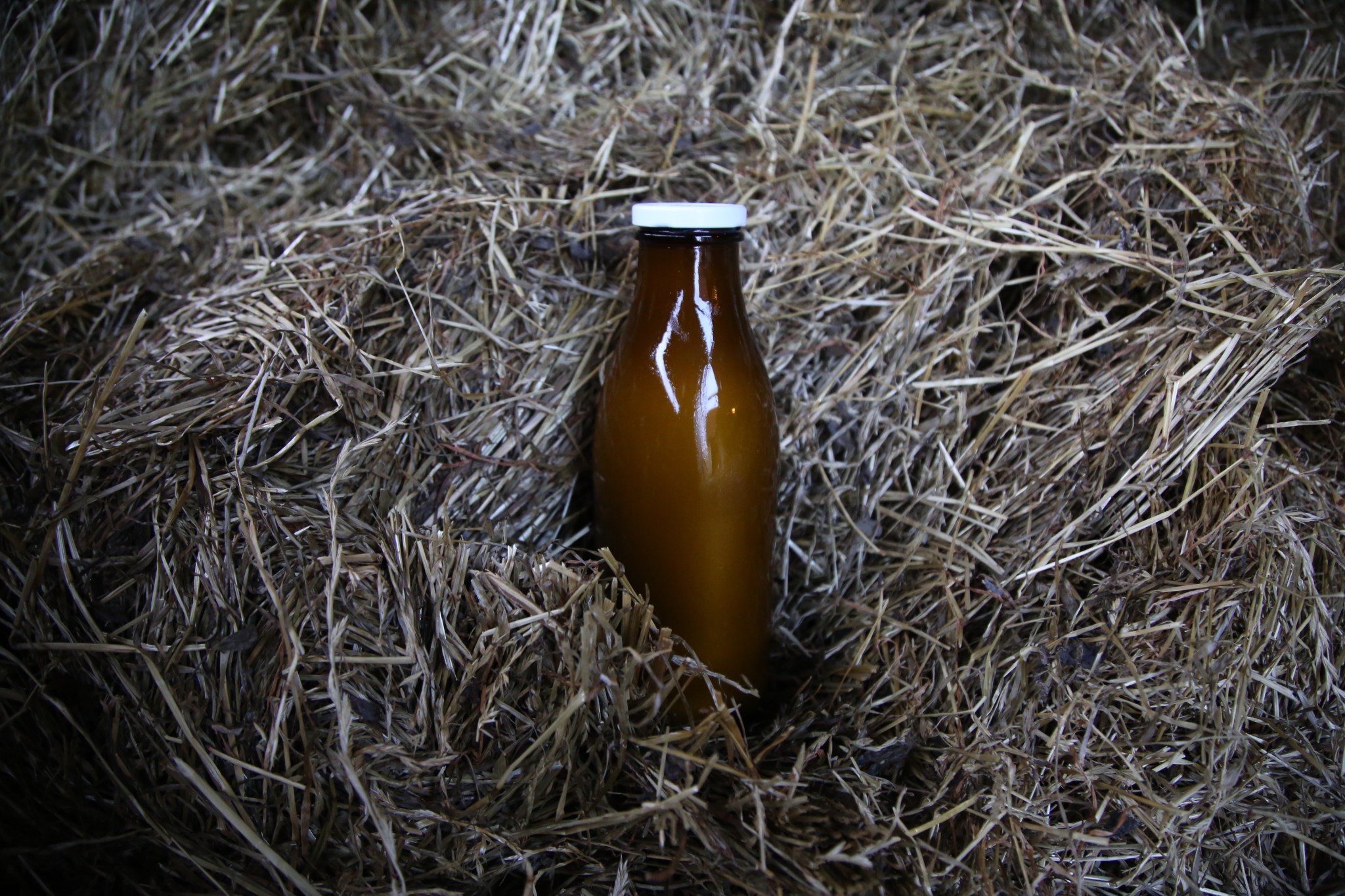 Milchflasche im Silo